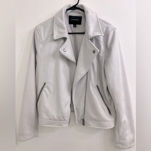 Gray vegan suede Banana Republic Moto Jacket, size M